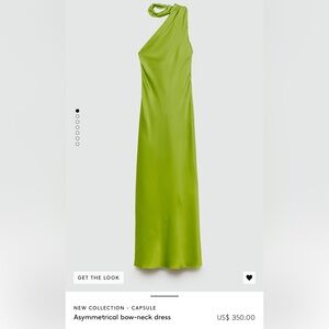 Green wrap neck dress